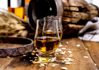 Scotch whiskey on display