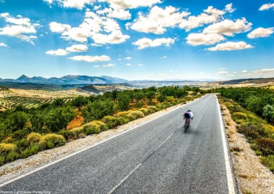 Cyclist riding in Spain
