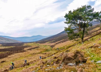 hillside view of cyclists in England